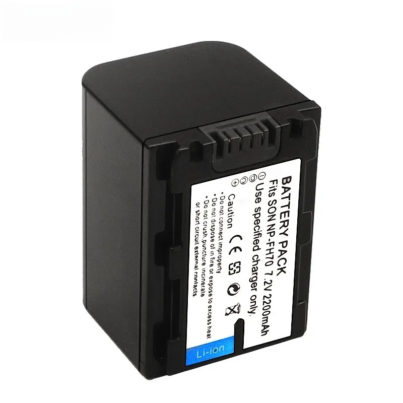 2200 mAh Ersatzakku für Sony NP-FH70, kompatibel mit HDR-HC3 HC7 SR7 SR8 SX40E DCR-SR40 SR50 SR60 SR80 SR100