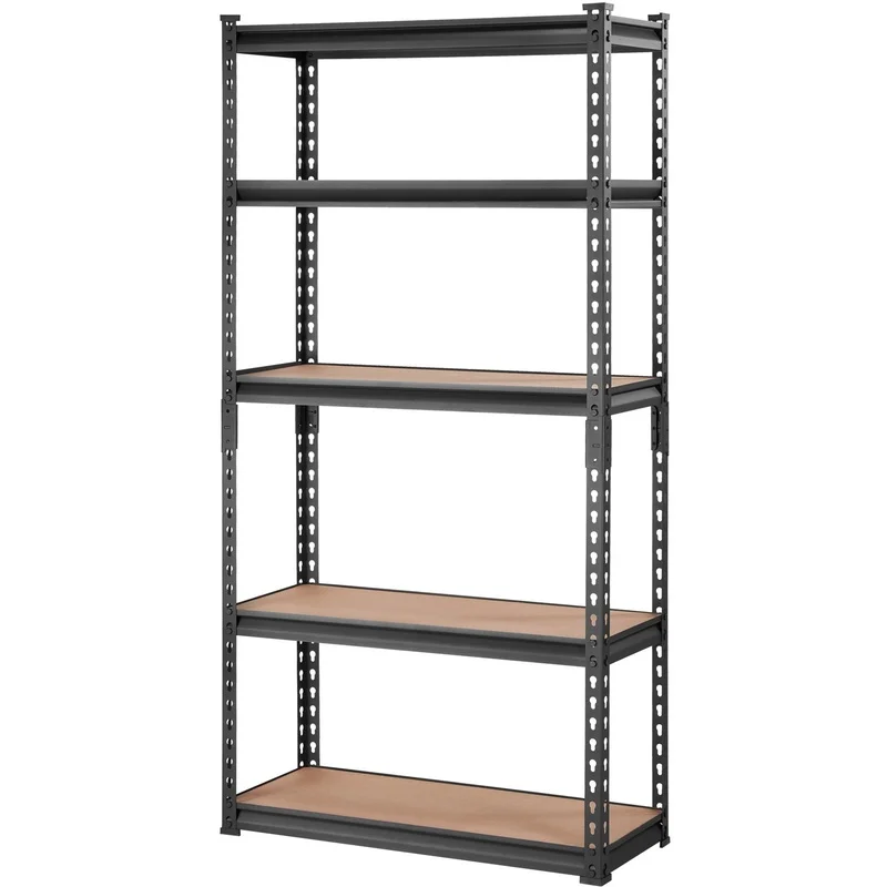 

5-Tier Heavy Duty Metal Shelving Unit, 2000 lbs Capacity, Adjustable Height, Black, 30" L x 12" W x 60" H, Garage, Kitchen, Basement, Laundry Storage Rack