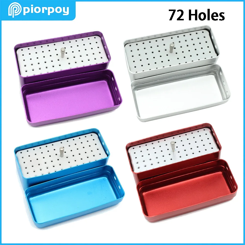 

PIORPOY 72Holes Dental Files Box Disinfection Sterilizing Storage Case Bur Holder Stand Dentistry Organizer Odontologia Tools