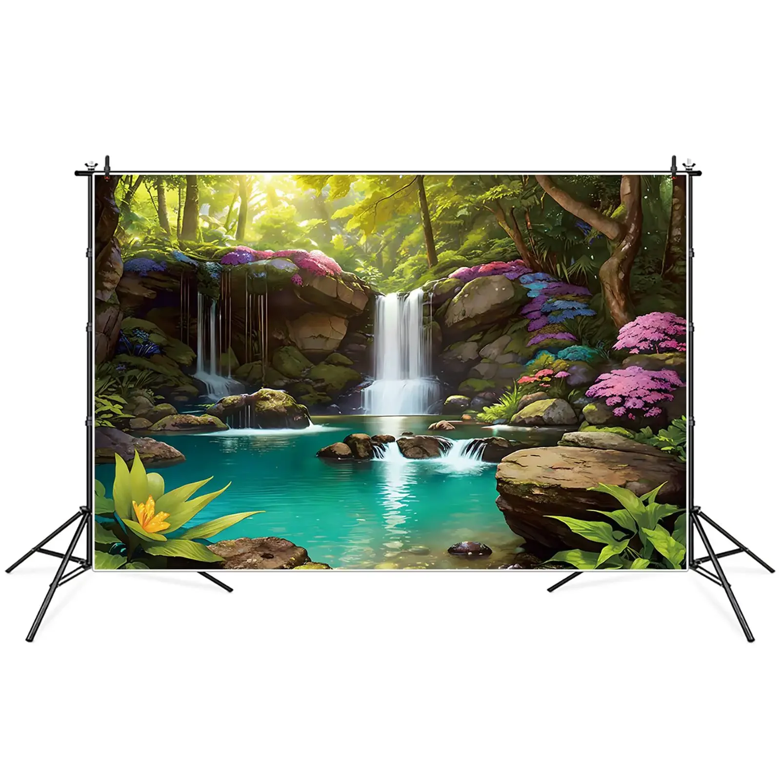 Decorazioni per fondali fotografici a cascata floreale primaverile sfondi fotografici per bambini personalizzati primavera verde