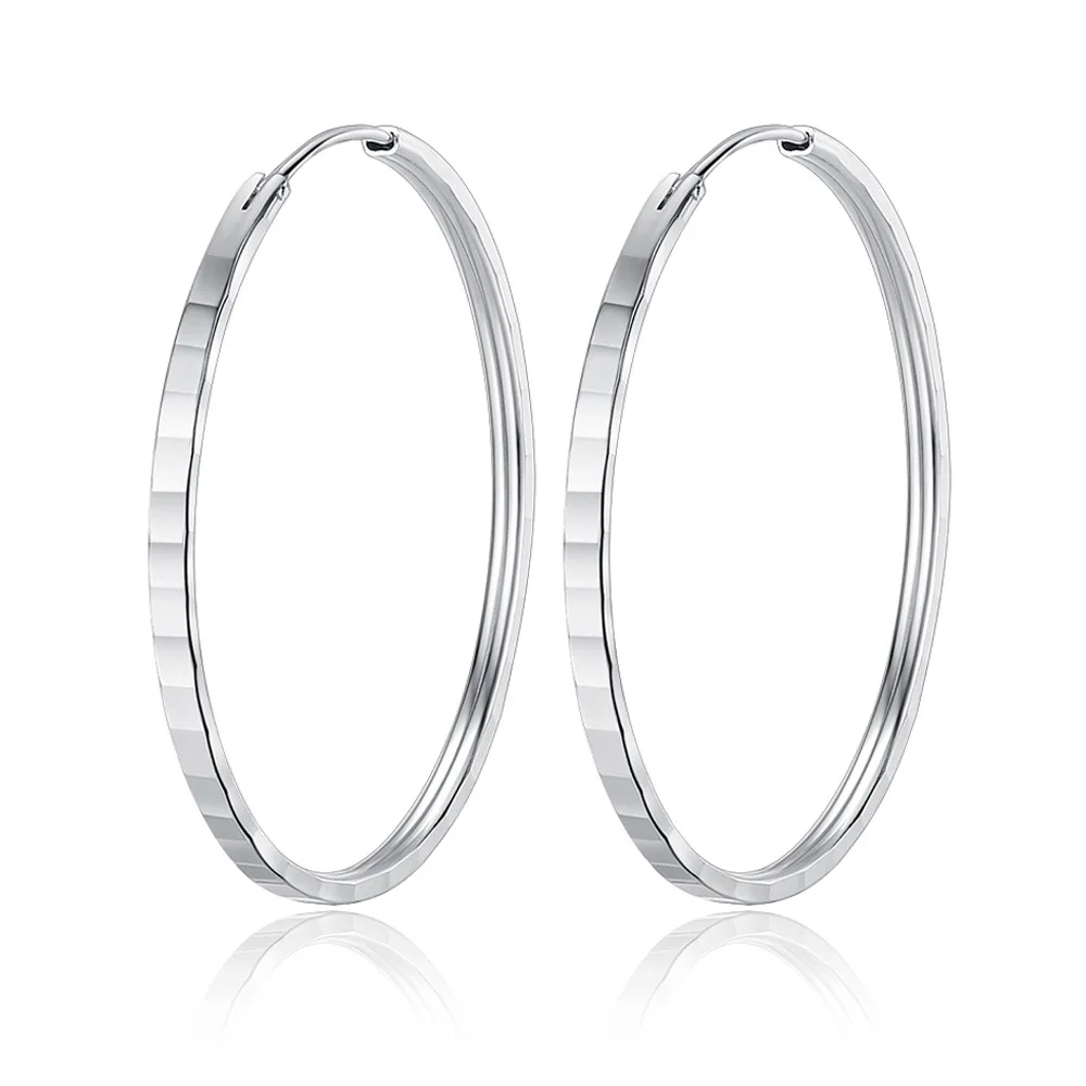 

925 Sterling Silver Earrings Square Hoops for Ladies Stylish Minimalist Birthday Party Wedding Anniversary Jewelry Gift