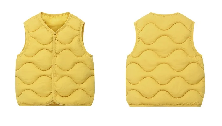 Warme, dicke Kinderwesten für Herbst und Winter, leichte Westen für Jungen und Mädchen, Studenten, Outdoor, ärmellose, einfarbige Baumwollwesten – Detail 4