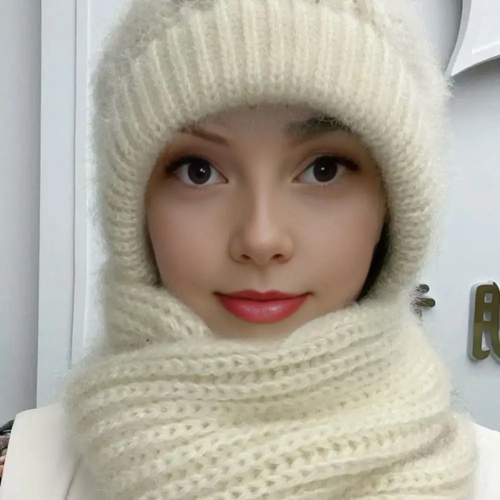Soft Comfortable Winter Hat Scarf Hat Set Thermal Winter Headwear Elastic Comfortable Weather Accessories for Outdoor Activities