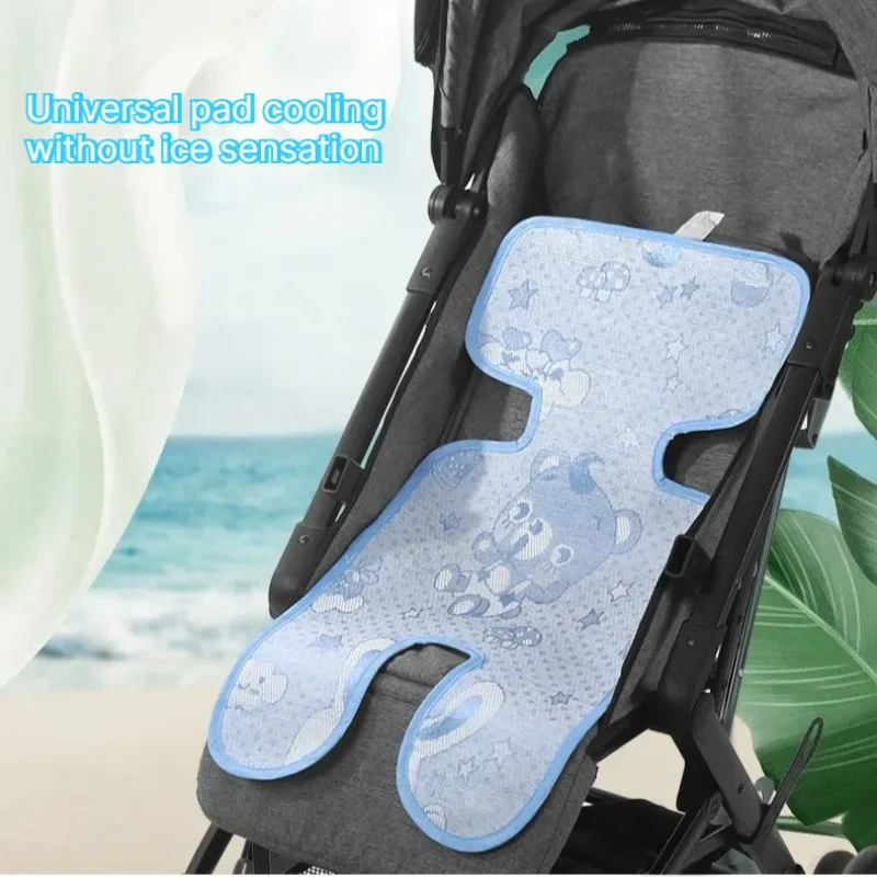 Universal Cartoon Printed Stroller Cooling Pad Mild Cool Surface Summer Heat Resistant Liner For Baby Pushchair Breathable
