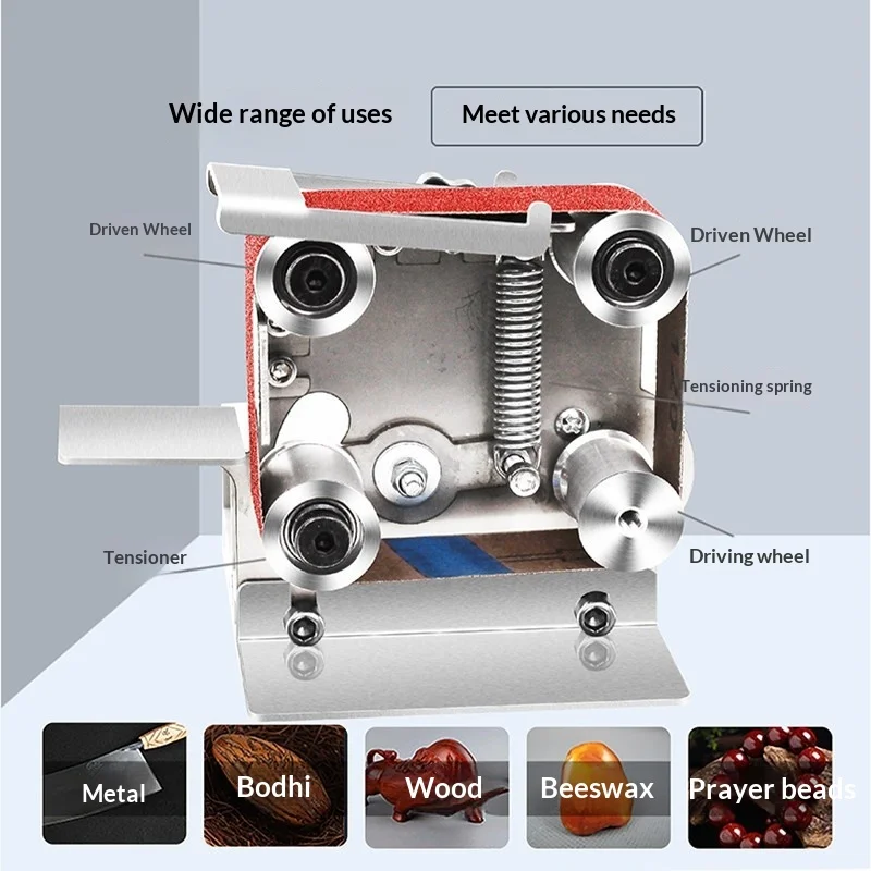 775 Motor 110-240V 4-Axis Variable Speed Mini Belt Sander Handheld Grinder Multifunctional DIY Woodworking Polishing Tool