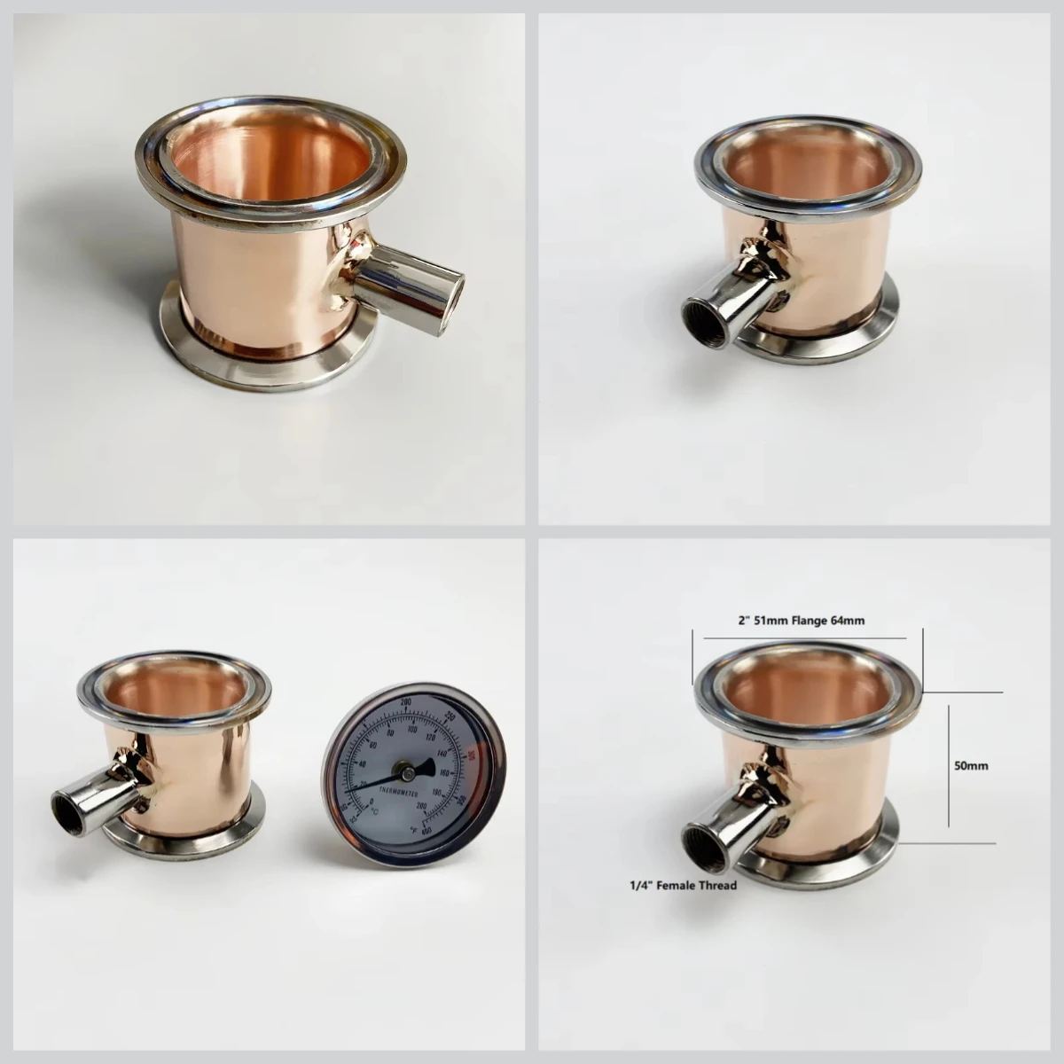 2 Inch Flange OD91mm Copper Rectification Module Tri Clamp 1/4