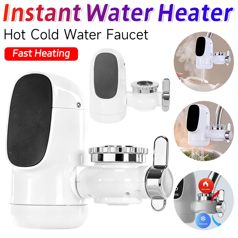 

110V Fast Heating Instant Water Heater Temperature Digital Display Electric Hot Water Tap Portable Kitchen Hot Cold Mixer Faucet