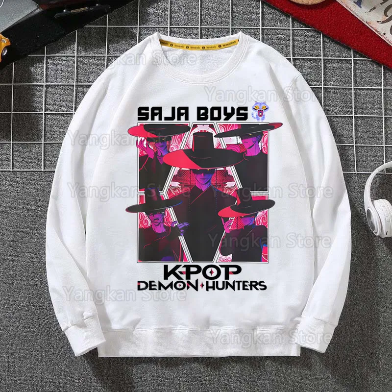 كنزات رجالية عصرية من KPop Demon Hunters مطبوعة محبًا بسعر خاص لربيع وشتاء مع قلنسوة هيب هوب ملابس رياضية مناسبة