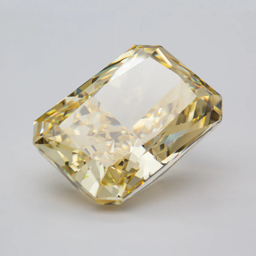 Yellow Color 4K Radiant Crushed Ice Cut Cubic Zirconia High Carbon Diamond CZ Stones Top Quality