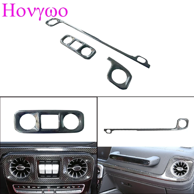 LHD RHD Real Carbon Fiber Car Interior Dashboard Cover Air Vent Cover For Mercedes G Class W464 G500 G63 G350 2019-2024