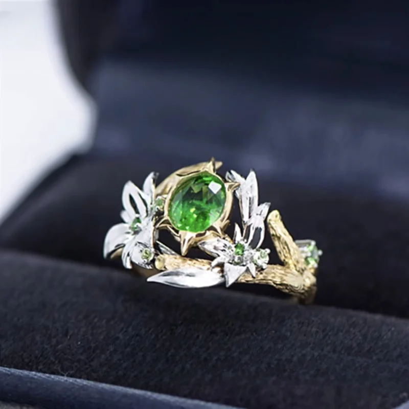 

Venti Ring Game Genshin Impact Fashion Green Crystal Adjustable Rings Party Cospaly Doujin Gifts for Women And Girls