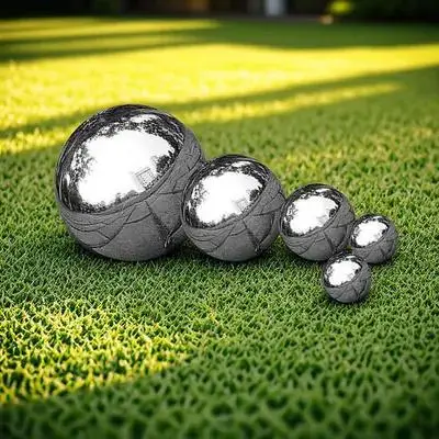 5Pcs Premium Stainless Steel Mirror Polishing Ball Garden Reflective Sphere Outdoor Decor Hollow Round Sphere Gazing Globe