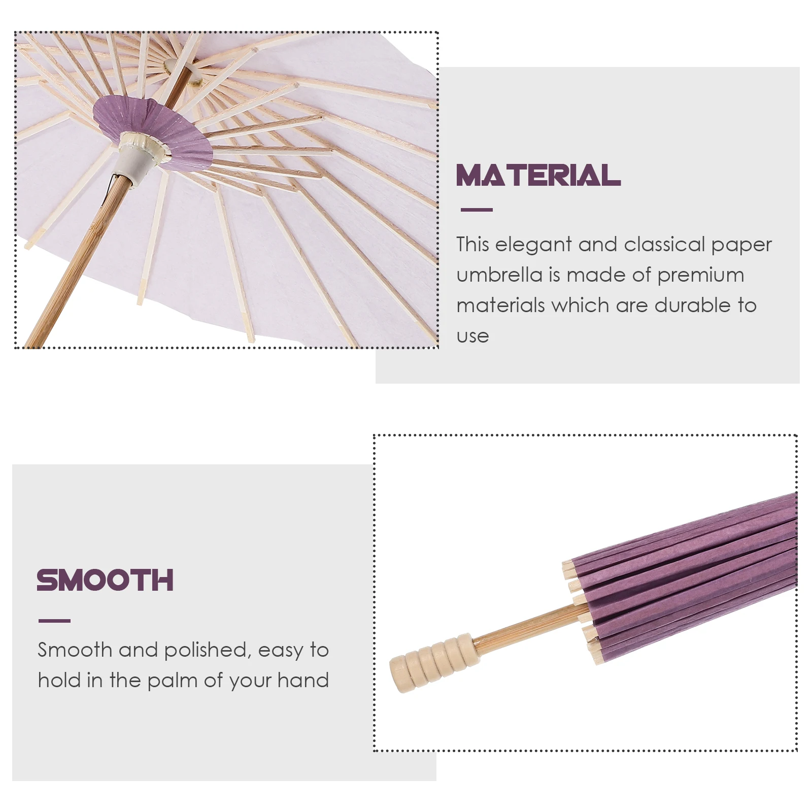 

2 Pcs Paper Umbrella Blank Oiled Miss Umbrellas for Decoration Wood Cute Miniature Parasol