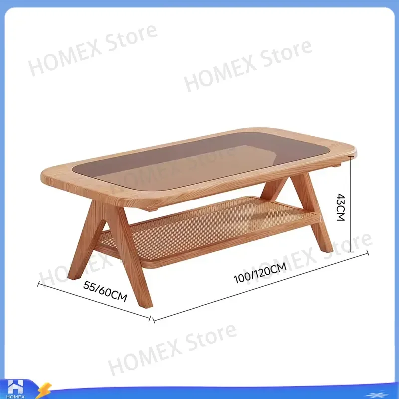 Vintage Minimalist Coffee Table Rectangular Neutral Japanese French Style Elegant Glamour Living Room Home Furniture Decor