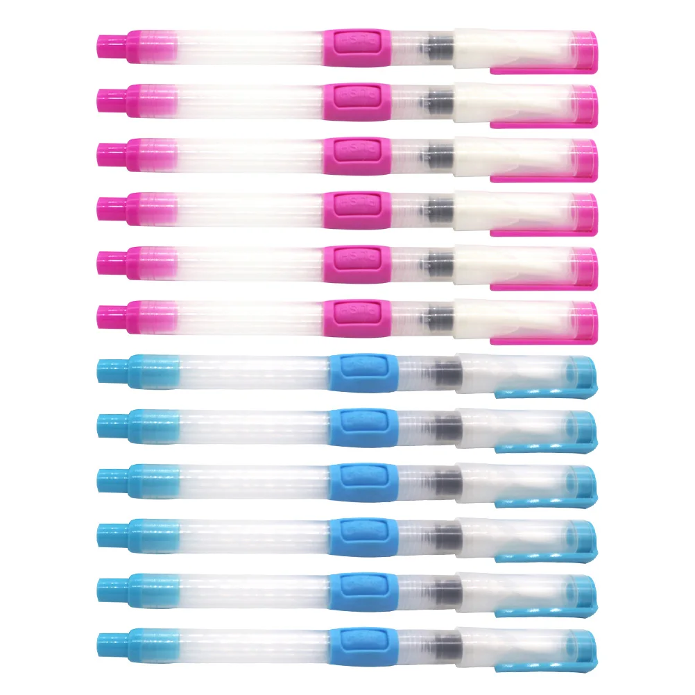 

12 Pcs Water-injected Brush Set Refillable Watercolor Pens for Large Grip Nylon Student
