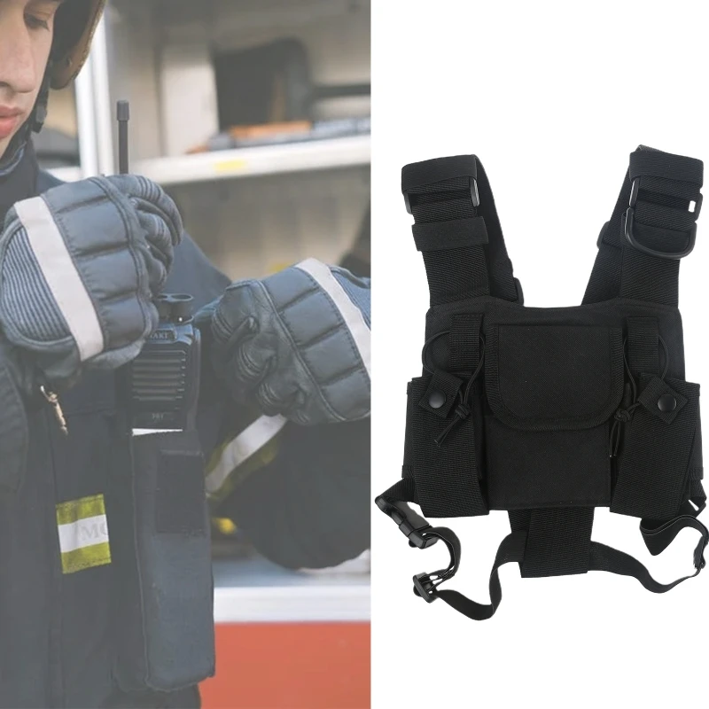 2022 Nieuwe Universele Radio Borst Harnas Walkie Talkie Holster Vest Rig Bag Pack Radio Case Accessoire Houder