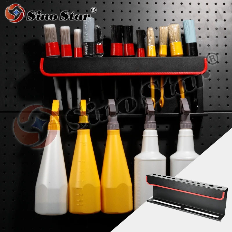 

Car Detailing Brush Organizer Sprayer Bottle Holder Compound Holder Wall Mounted Multi-Functional Rack Storage for Garage