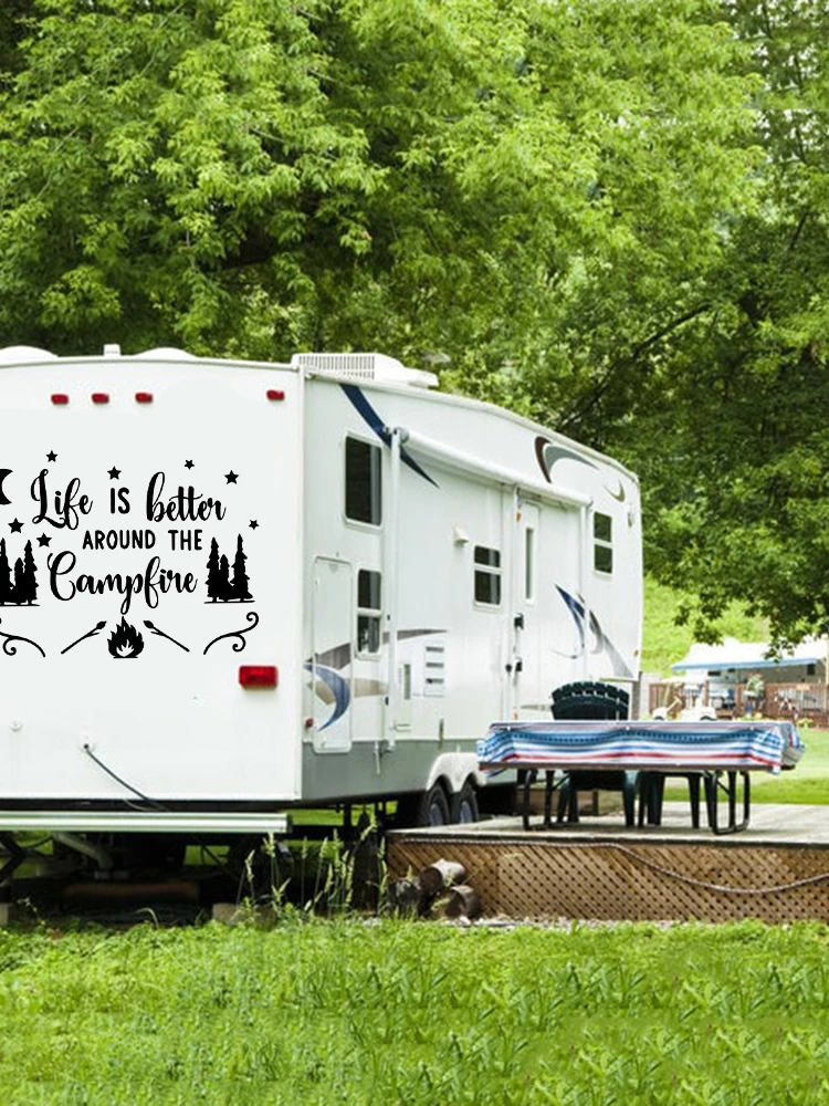 Cartoon camping car stickers adventurer car stickers reflective vinyl adventure body decoration detachable pvc jpct