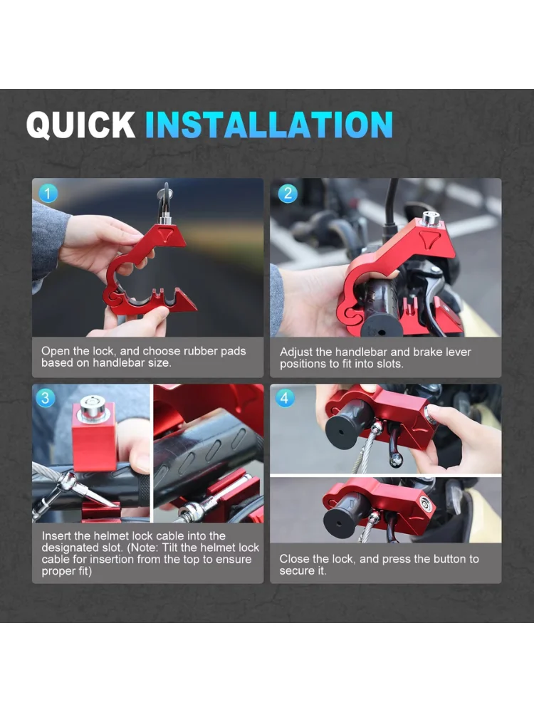 AliExpress NONE Motorcycle Handlebar Lock Motorcycle Helmet Lock Brake Lock Anti-Theft Grip Lock Combo bicycle security equipment adjustable