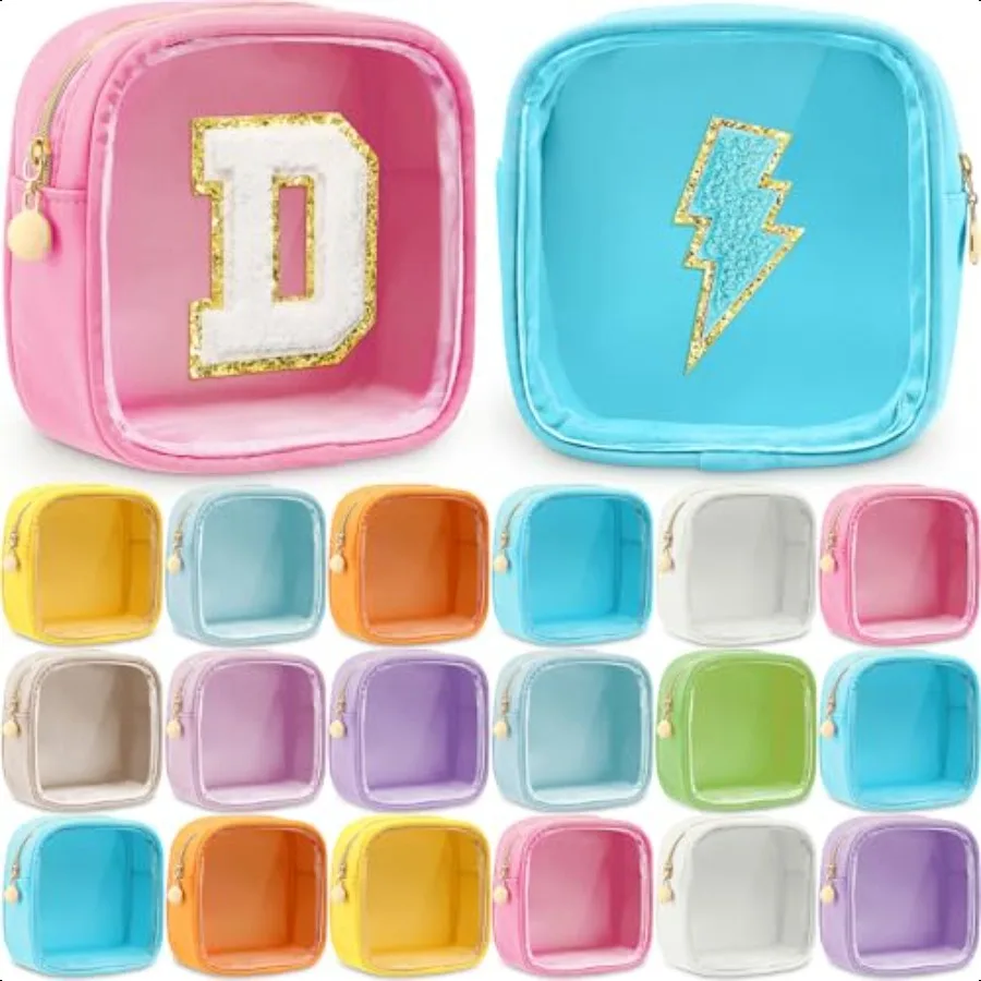 

Kacctyen 20 Pcs Mini Clear Makeup Bags Bulk Nylon Cosmetic Bags for Purse PVC Small Clear Square Pouch with Zipper Blank Coin P