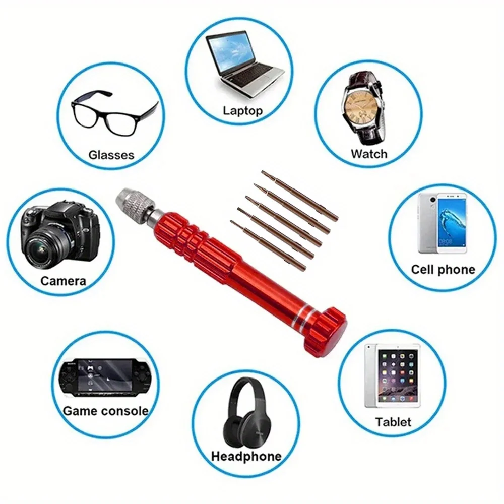 

Multifunctional 5 In 1 Screwdriver Set Disassembly Screwdriver Slotted Cross Plum Blossom Computer Glasses Clock Maintenance Mul
