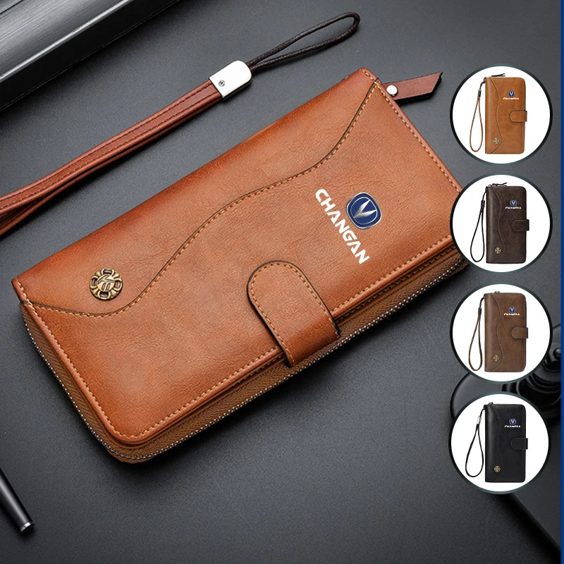 Car Men's Wallet Coin Purse Card Holder Money Bag For Changan CS75 CS35 CS15 CS95 RAETON CX70 CS55 Plus EADO CX20 CS15EV
