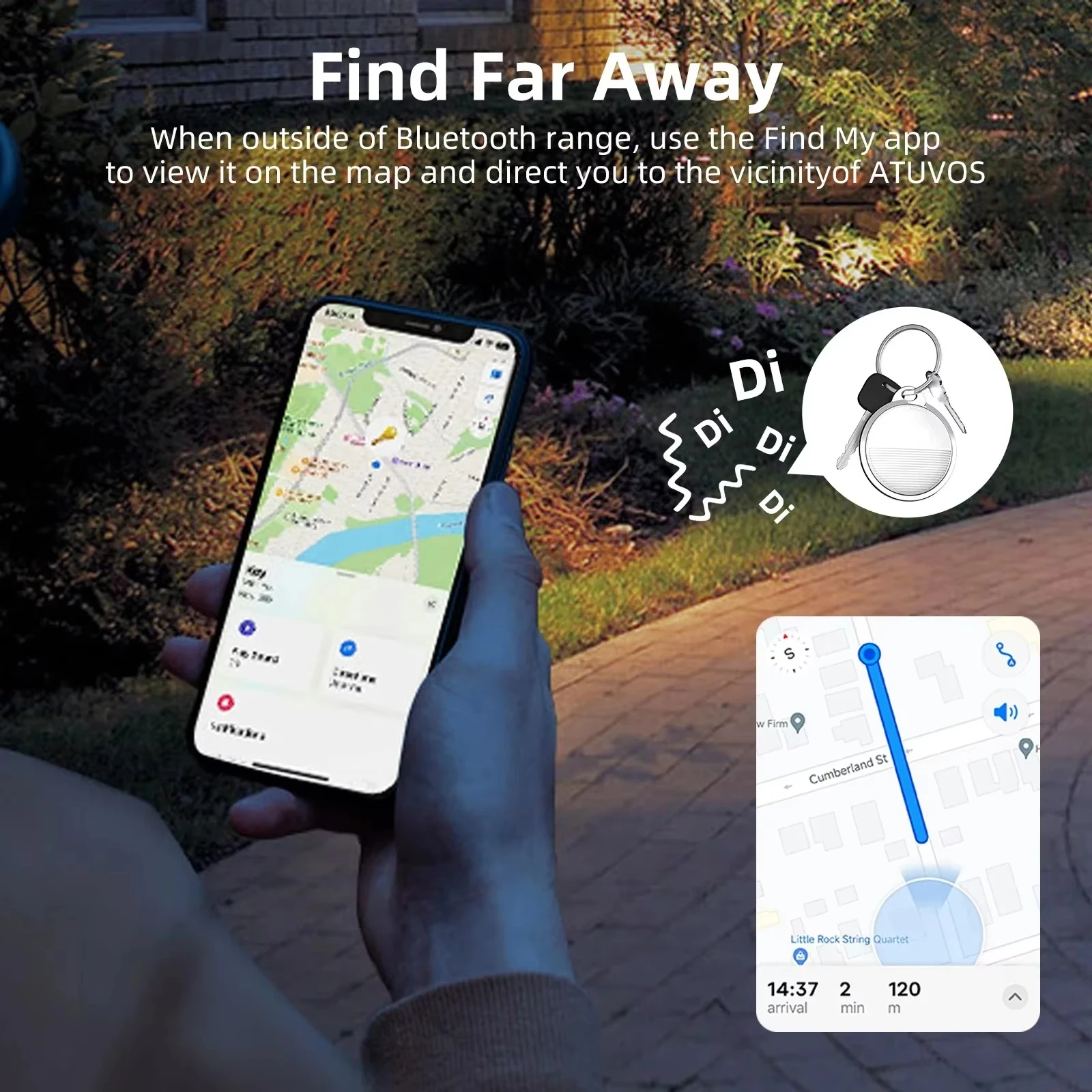 Mini GPS Tracker, Smart Bluetooth Locator, Work with Apple System Find My App, Tag Wallet Finder, Bike Bag Loss Tracker