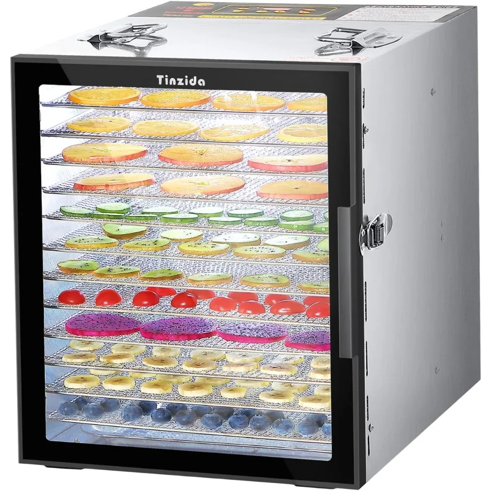 

Food Dehydrator Machine, 12 Stainless Steel Trays, Dehydrators For Jerky, Meat, Fruit, Pet Treats, Vegetables, Herb,