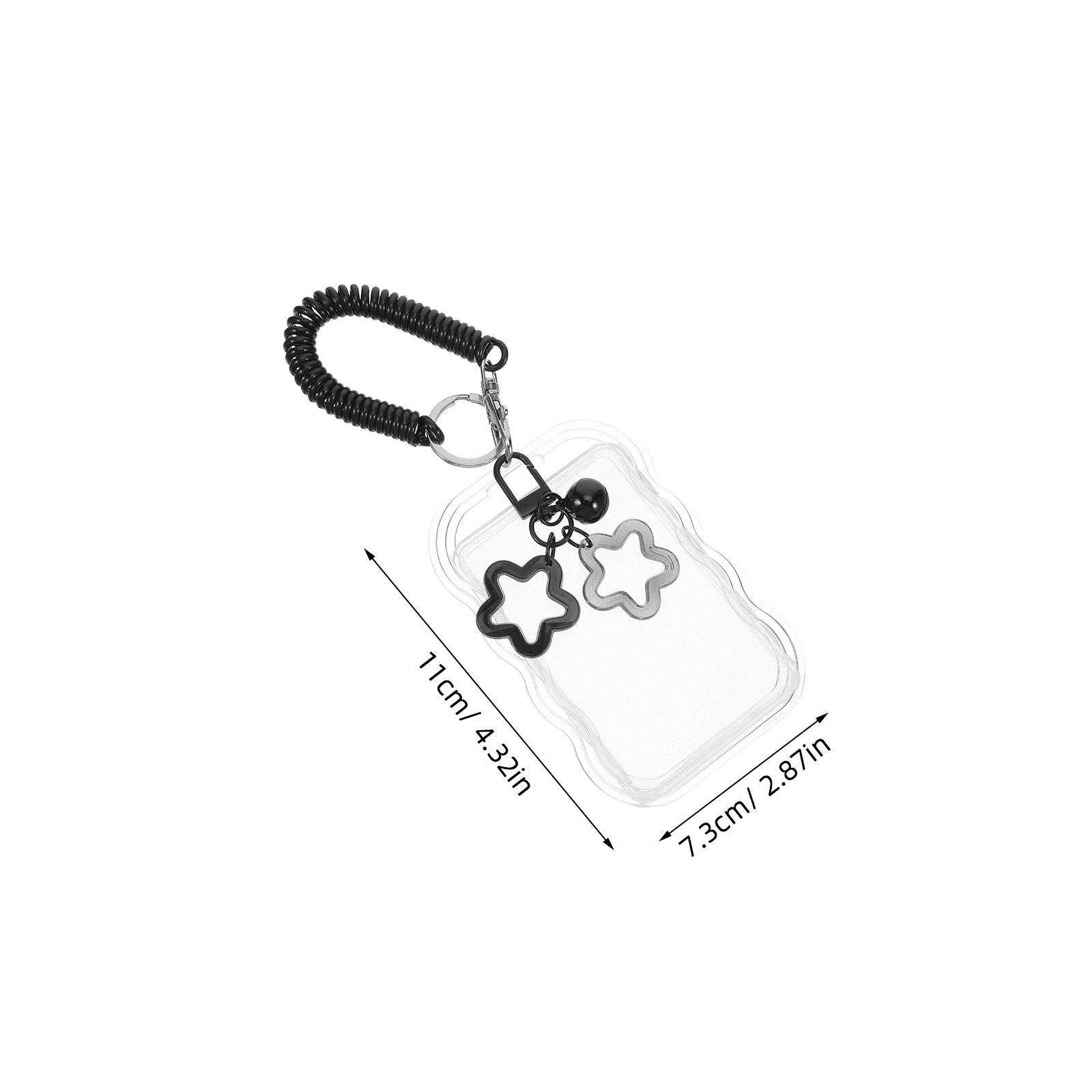2pcs Keychain Photo Card Holder Clear Acrylic Id Badge Case For School Office Use Transparent Student Card Protector Daily