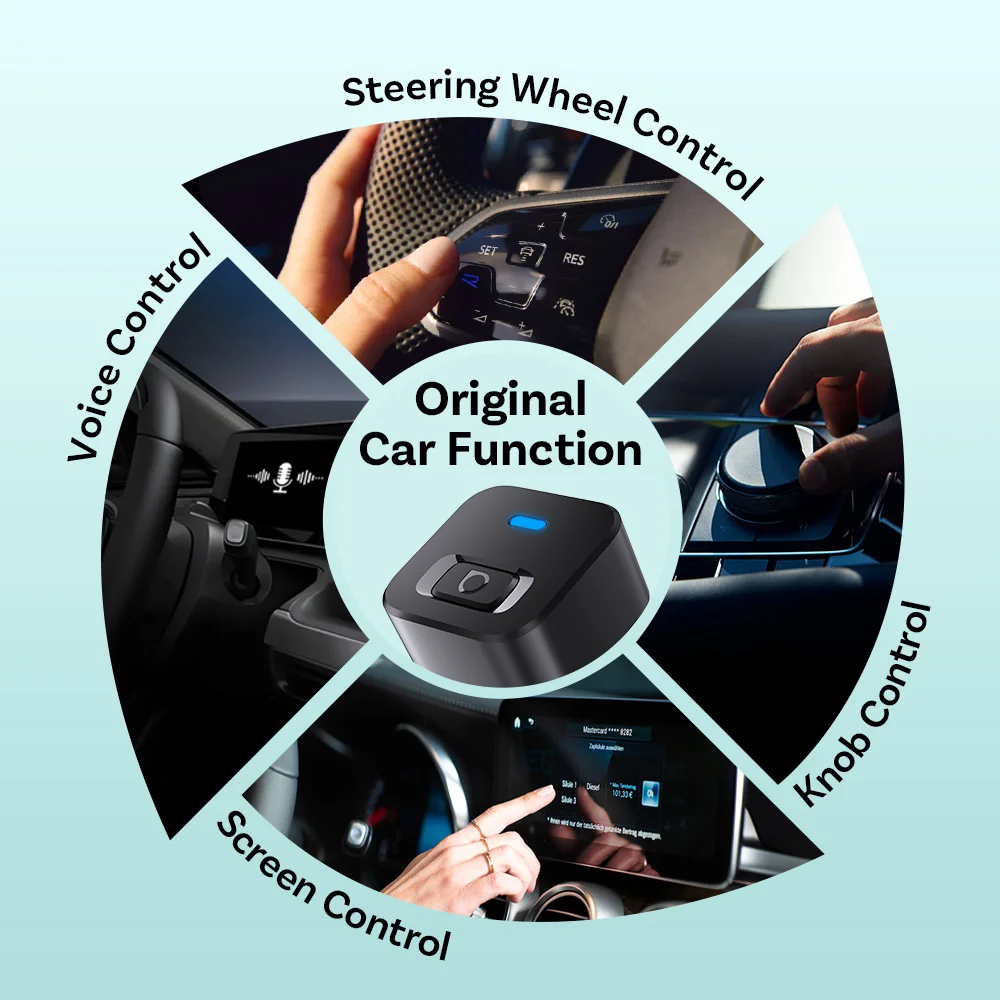 Ottocast Express Mini Dot Wireless Carplay Adapter Android Auto Dongle Wired to Wireless WiFi 6 Plug & Play for Audi Kia