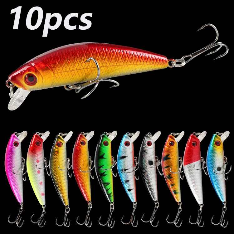10 قطعة طعوم صيد أسماك البلمة العائمة طعوم بلاستيكية صلبة طعوم صيد سمك الشبوط المتذبذب أدوات صناعية #1