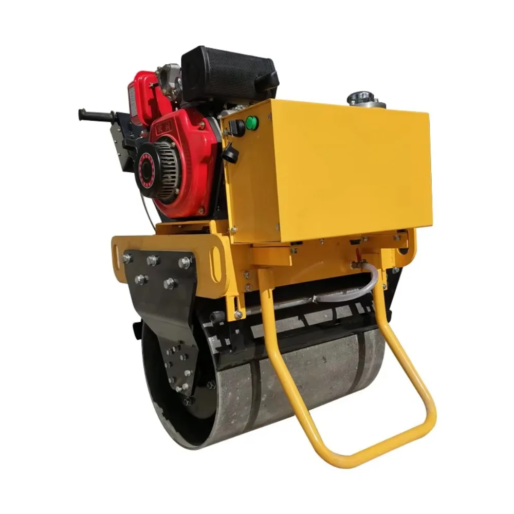 Industrial building hydraulic small engine driving behind the roller mini vibration road