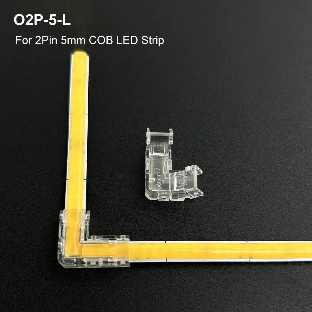 COB LED-Lichtstreifen Transparenter Lötfreier Hutverbinder L-förmige Kristallschnalle Geeignet für 5mm 8mm 10mm 2PIN 3PIN 4PIN – Detail 8