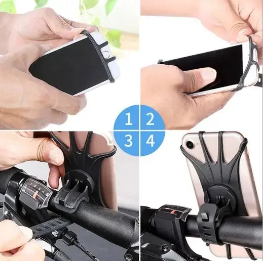 حامل هاتف محمول من السيليكون للدراجة العالمية لهاتف iPhone XR Samsung Xiaomi Huawei حامل مقود الدراجة الهوائية