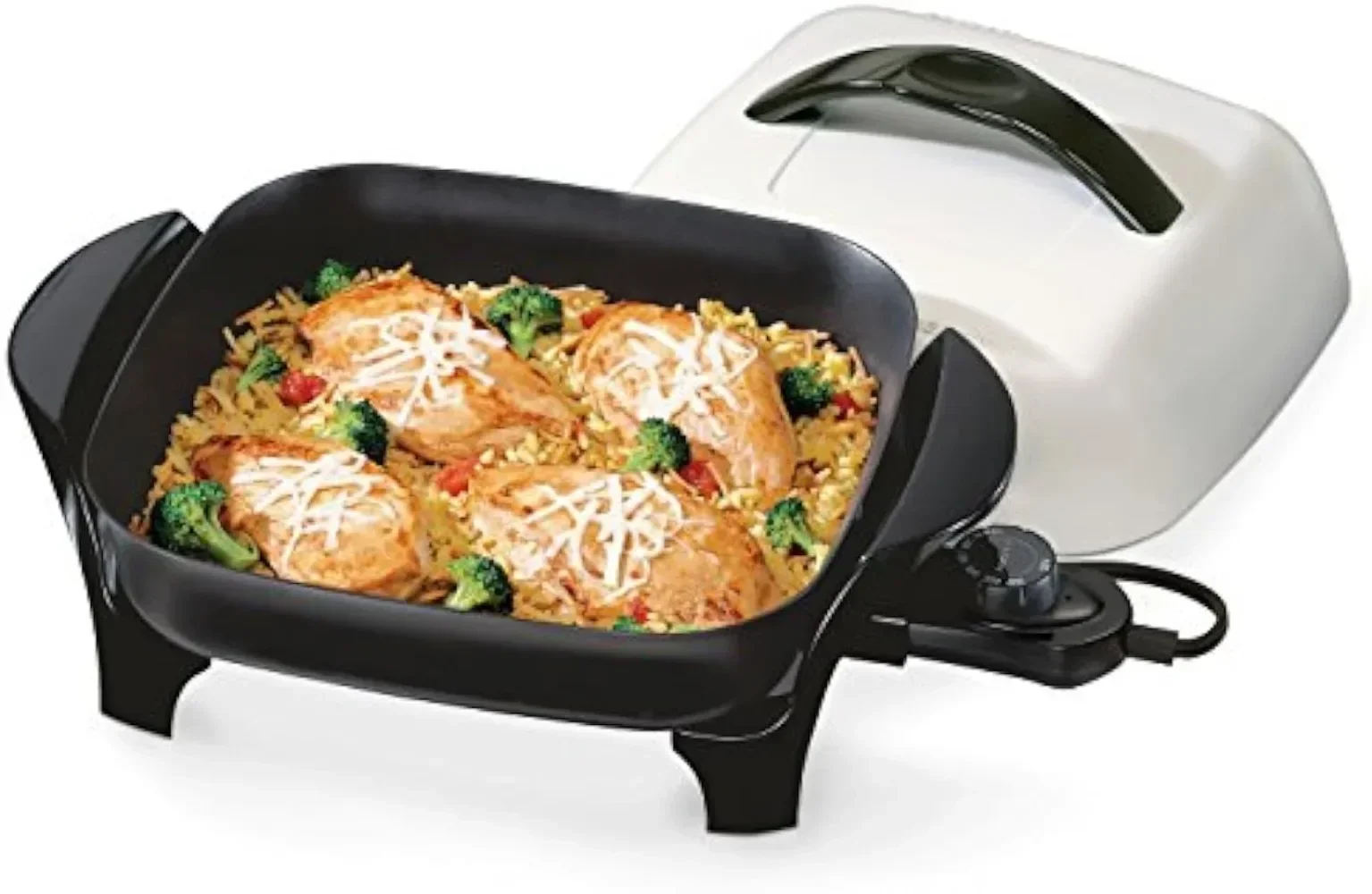 Hot SalesPresto 06620 11-Inch Electric Skillet,Black/White