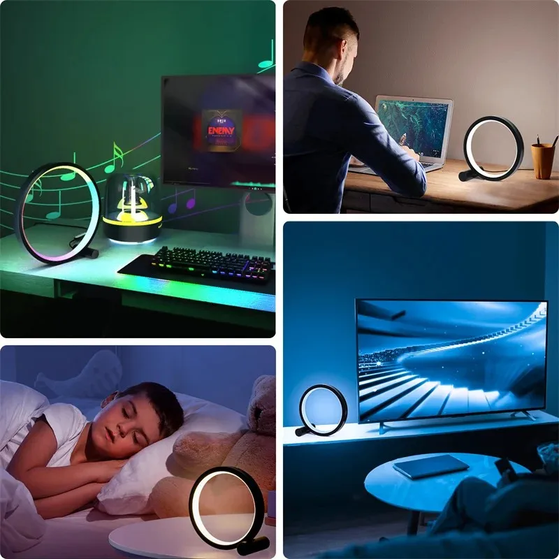 10 Inch Smart LED Night Light RGB Desktop Atmosphere Desk Lamp App Remote Music Rhythm Lights Game Bedroom Bedside Decoration