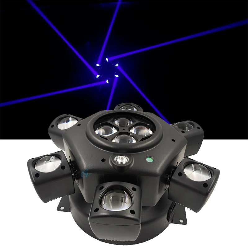 

LED 150W 6 Head Full Color Moving Head Beam Light RG Laser Strobe Light DMX Stage Light Rotating Disco Party Bar