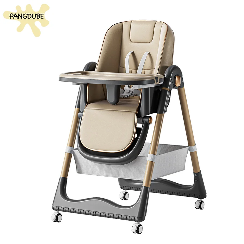 PANGDUBE Adjustable Baby High Chair 0-3 Years Foldable Toddler Dining Seat with Tray Reclining Feeding Chair Baby Dinner Chair