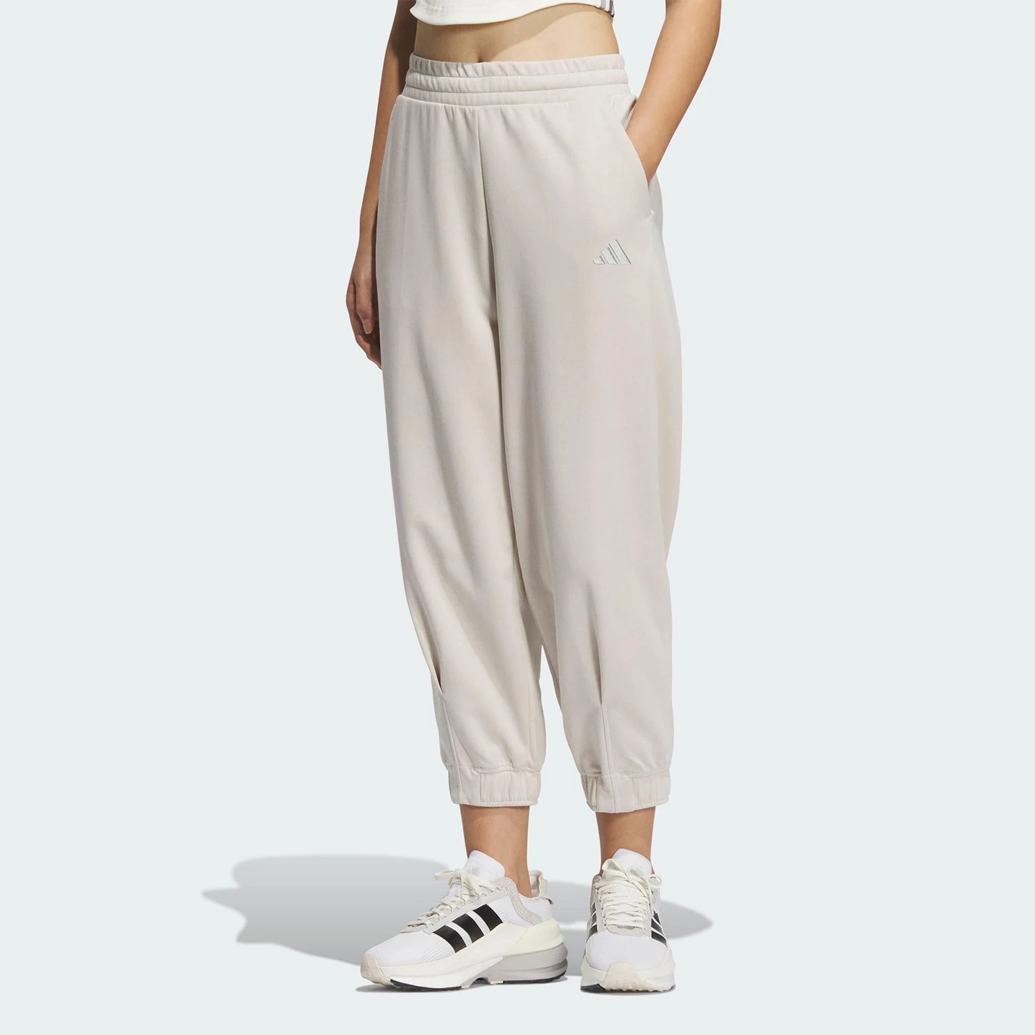 Adidas genuine logo KNIT PANTS women's knitted ankle tied pants JM1020