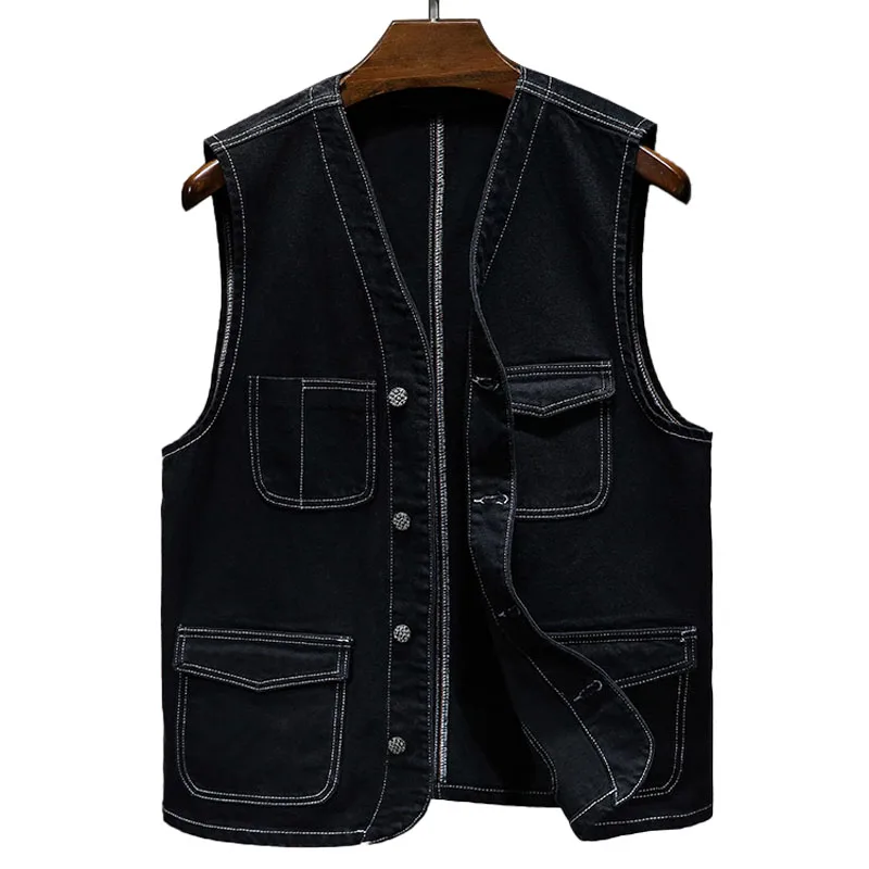 Denim Vest Men\'s Jacket Cotton men Clothing Waistcoat men Summer Jeans Jacket men veste homme Korean veste sans manche fashion