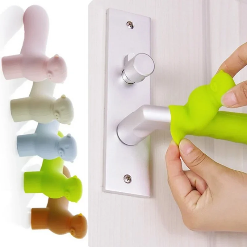 1Pcs Silicone Door Handle Protective Cover Anti-collision Baby Safety Protect Noiseless Suction Cup Doorknob Door Knob Cover