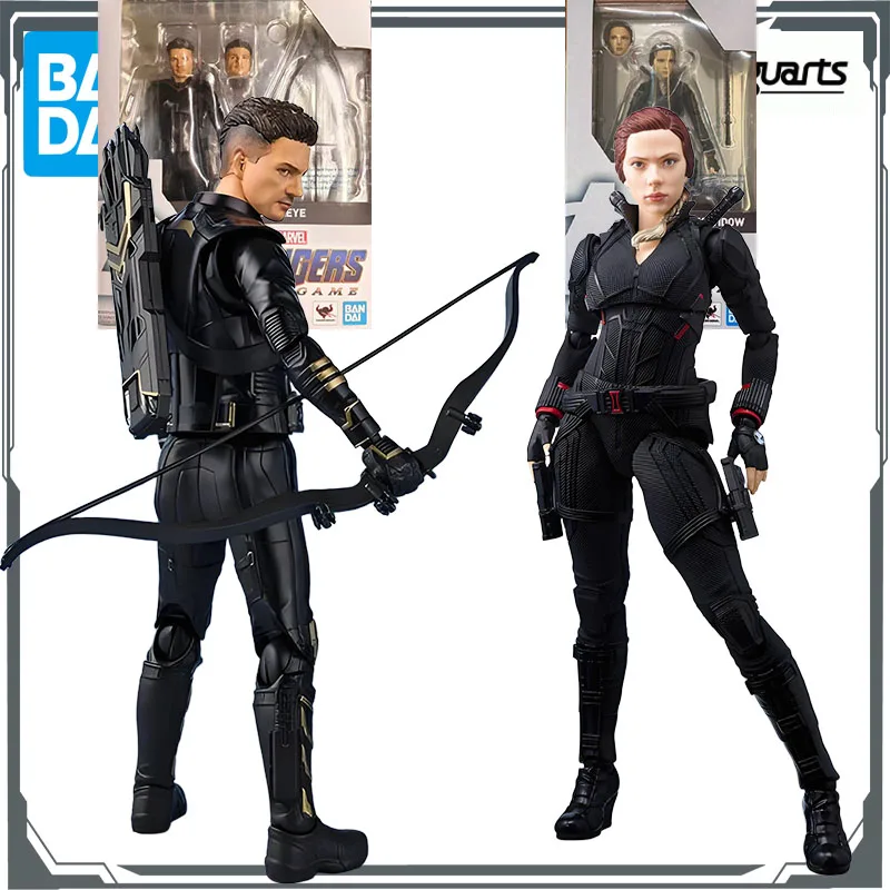 

BANDAI оригинальные S.H.Figuarts Hawkeye и Black Widow аниме фигурки игрушки для мальчиков Рождественский подарок Коллекционная модель украшения