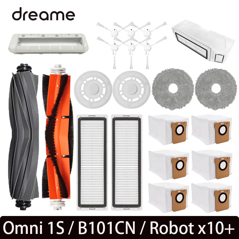 For XIAOMI Mijia Omni 1S B101CN Robot X10+ Robot Vacuum Main Side Brush Filter Mop Parts Dreame L10s Ultra / S10 Pro Accessories