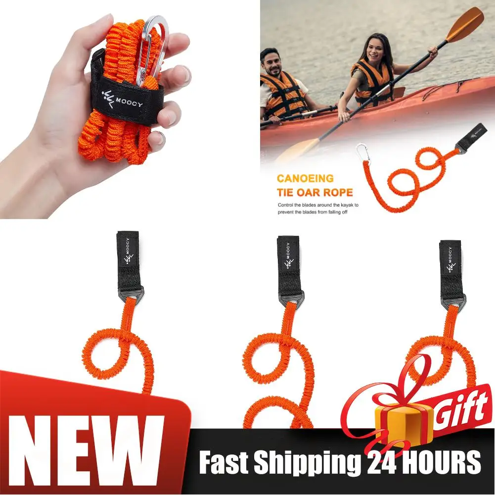 1-20PCS Kayak Paddle Leash Safety Rope Coiled Elastic Tether with Carabiner for Canoe Boat Fishing Rod Surfboard Outdoor Water