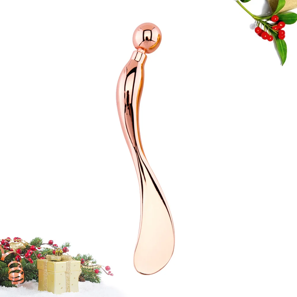 Cucchiaio per crema in metallo in lega di zinco Strumento per massaggio oculare in oro rosa Sollievo dall'affaticamento degli occhi Microcircolazione Promozione della circolazione sanguigna