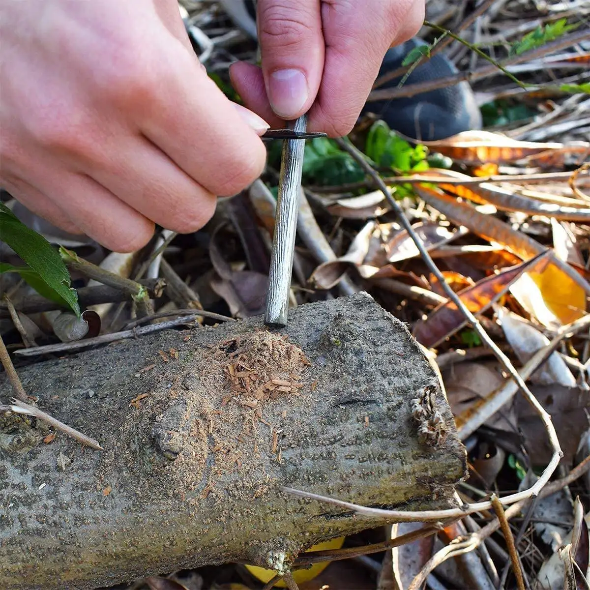 Camping Survival Magnesium Flint Stone Fire Starter Survival Flint and Steel Rods With Multi-tool Striker and Paracord Lanyard - view 6