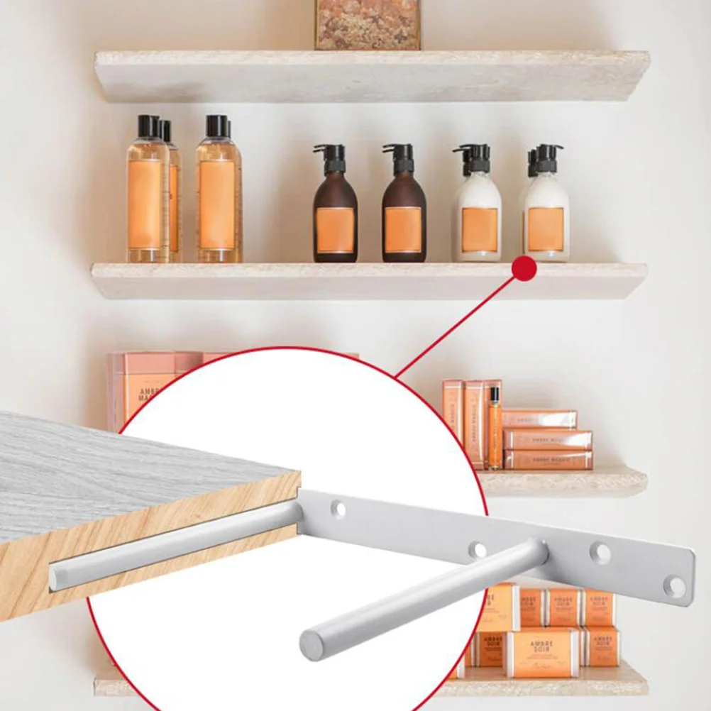 

Shelf Support Rod Heavy Duty Floating Brackets White Steel ABS 10mm Grooving Board DIY Bookshelf Storage Rack Home