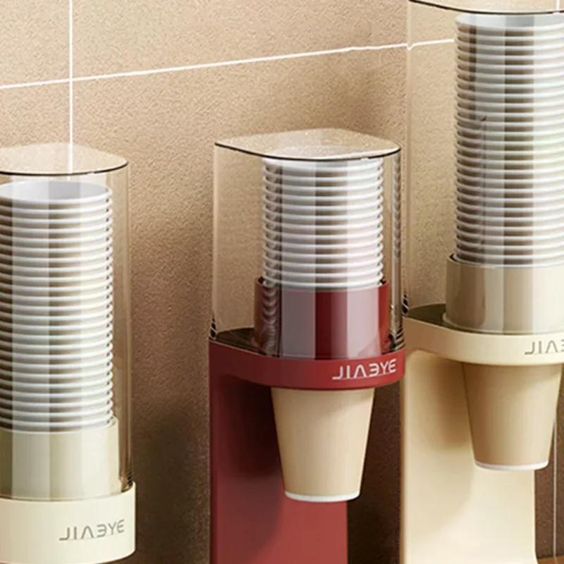 Disposable Paper Cup Dispenser Wall-mounted Plastic Water Dispenser Cup Holder Cup Container Paper Cup Frame Home Organizer