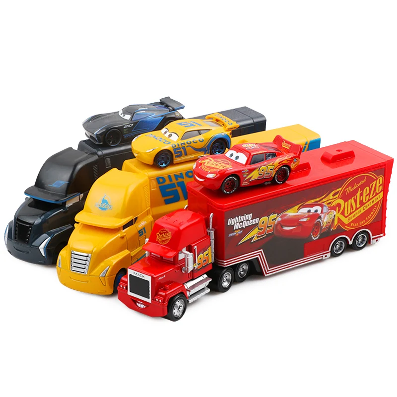 Samochody Disney Pixar 2 3 zygzak McQueen Mack wujek Jackson burza samochód ciężarówka 1:55 Diecast pojazdu metalowe zabawki prezent dla dzieci