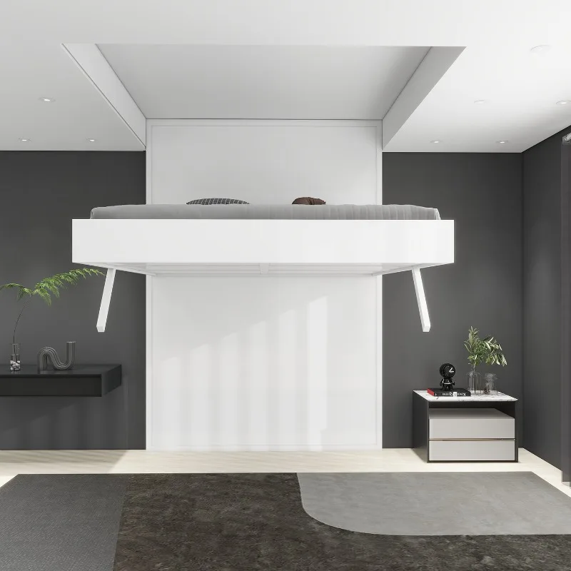 Ceiling invisible storage lift bed space saving electric manual bed